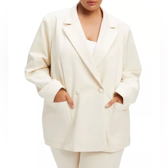Good American Oversized The Boss 2.0 Double Breasted Blazer - NWT - Size 3 (L) - Picture 5 of 16